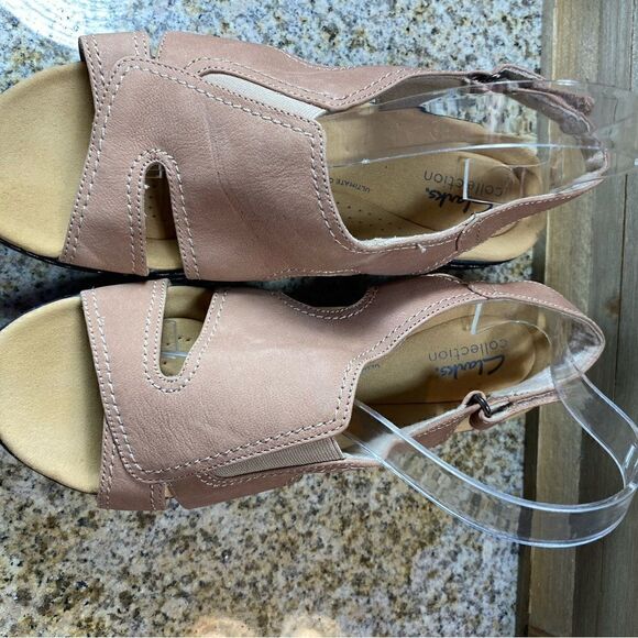 Clarks sling back small wedge sandals - Picture 6 of 9